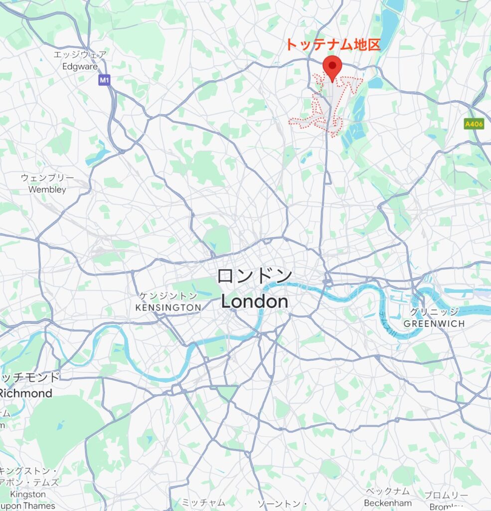 トッテナム地区の位置画像