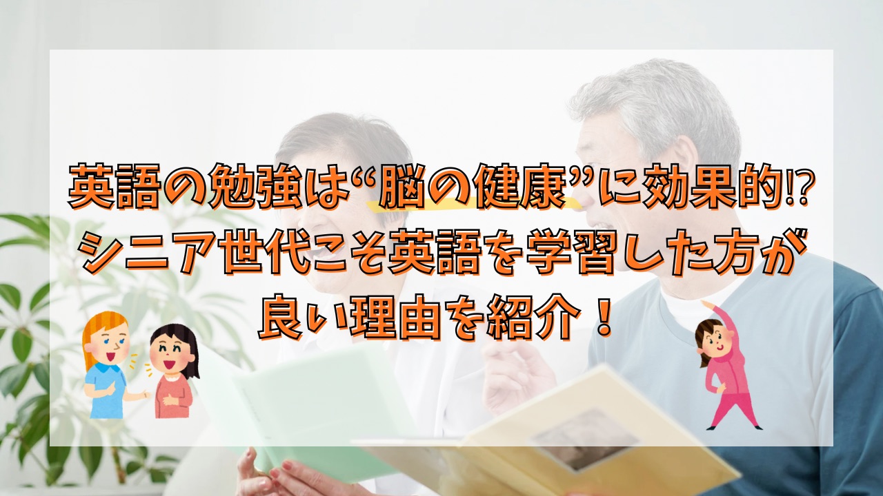 英語の勉強は脳の健康に効果的⁉シニア世代こそ英語を学習した方が良い理由を紹介！